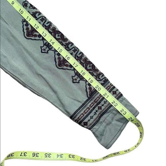 Knox Rose green long sleeve embroidered tie waist shacket size medium - Picture 13 of 15